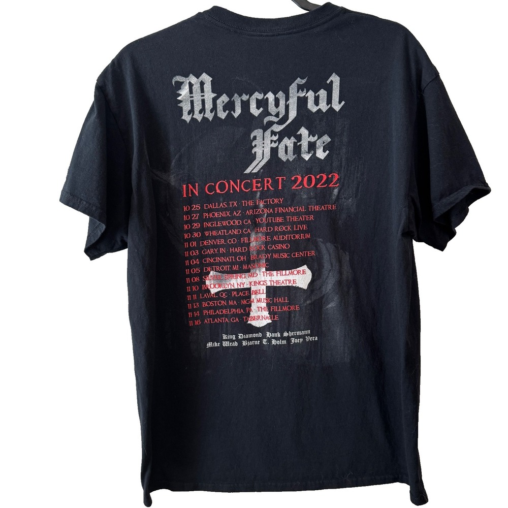 Mercyful Fate In Concert 2022 Tour Band T-shirt Sz Adult L King Diamond 2 Sided - Picture 3 of 6